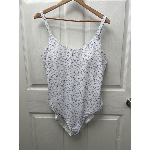 Andie‎ Swim The Amalfi One Piece Swimsuit Blue White Floral Flowers Size XXL 2X - Picture 1 of 4